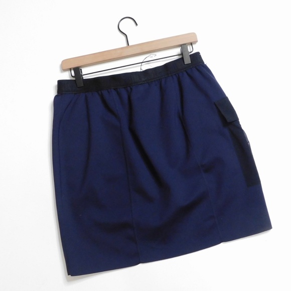 NWT!! WOLFORD Blair Skirt Sporty Navy Blue Black Pockets Elastic Waist Medium - Picture 9 of 16